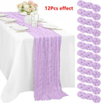 ruban table vert olive crêpe plissé classique élégant imperméable réutilisable mariage fête banquetôtelextérieur 90x180cm
