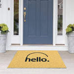 tapis d'entrée moderne vert clair bleu beige antidérapant résistant extérieur imprimé granuleux oh hello