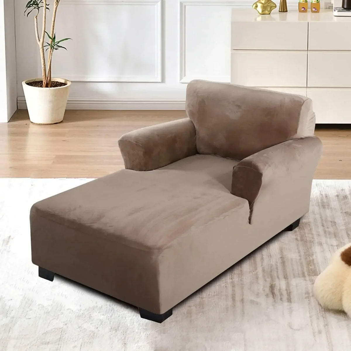 coussin chaise longue velours beige moderne adhésif salon fauteuil canapé sectionnel futon lavable automne