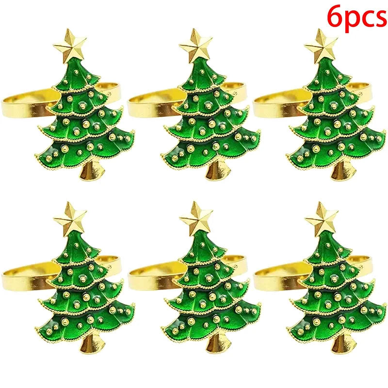 porte serviettes sapin noël étoile brillant festif vert or argentDecorationNoelServiettesCouvertsElégant