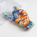 statues decoratives rock on main graffiti moderne bleu orange jaune noir vert blanc pop