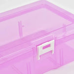 Boîte de rangement plastique transparente rose pour cosmétiques
