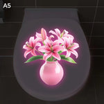 sticker mural fleur lotus rose illustration réaliste autoadhésif amovible chambre salon decoration nocturne brillante