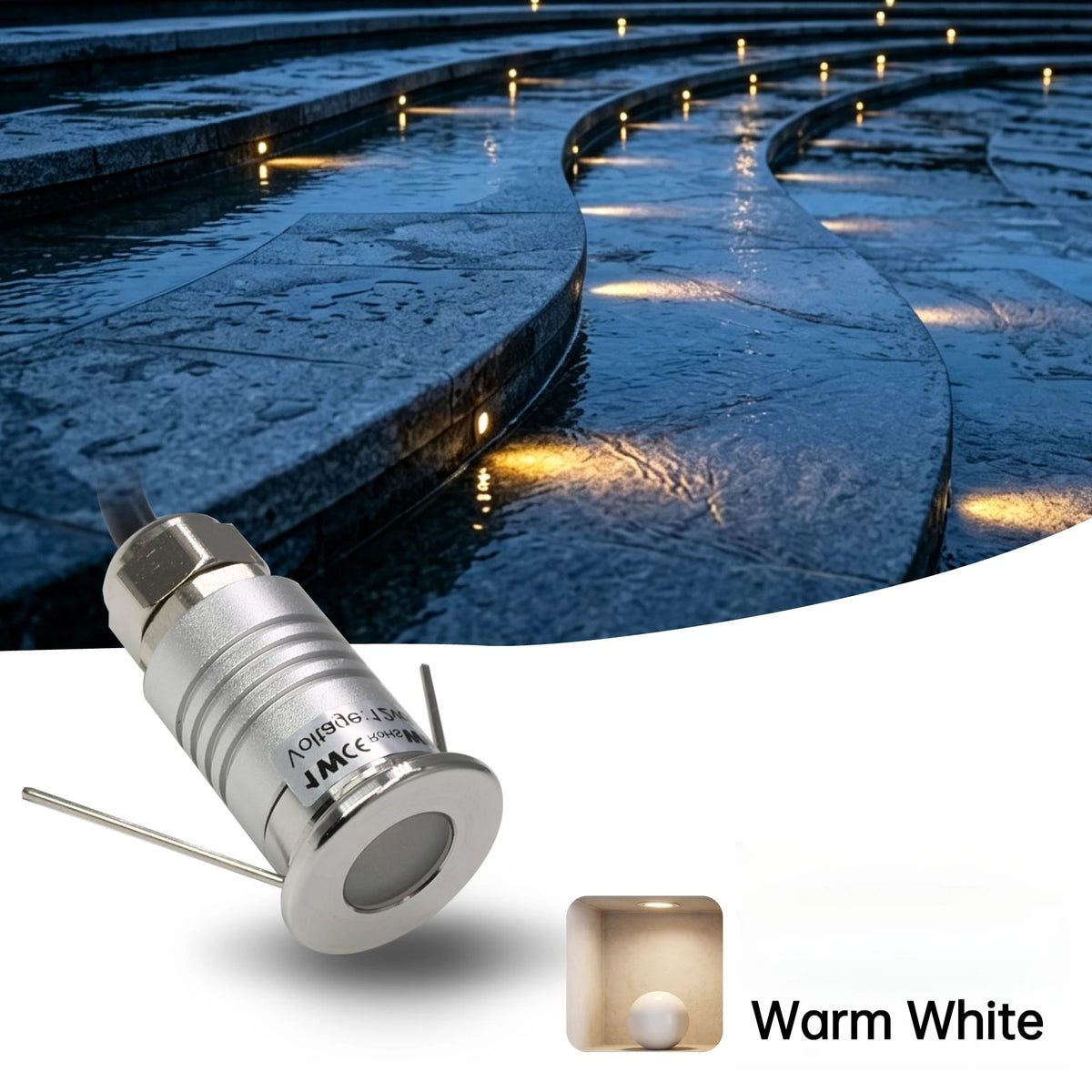 Spot LED souterrain argenté IP67 moderne 12V 60 249 lumens ans garantie