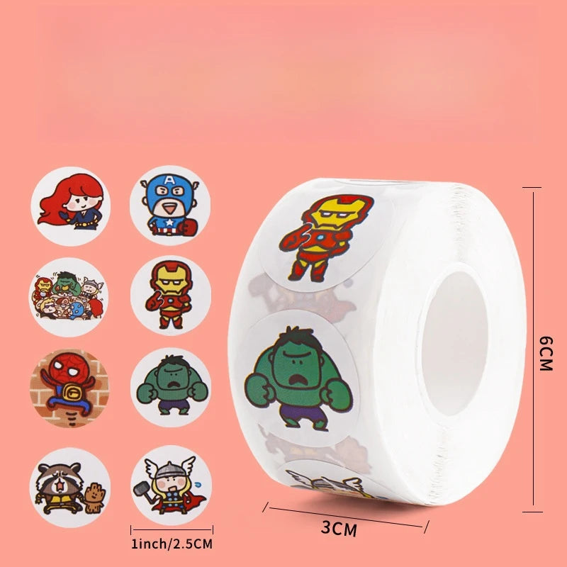 sticker cartoon super héros géométrique blanc rouge bleu vert doré adhésif bricolage scrapbooking enveloppe