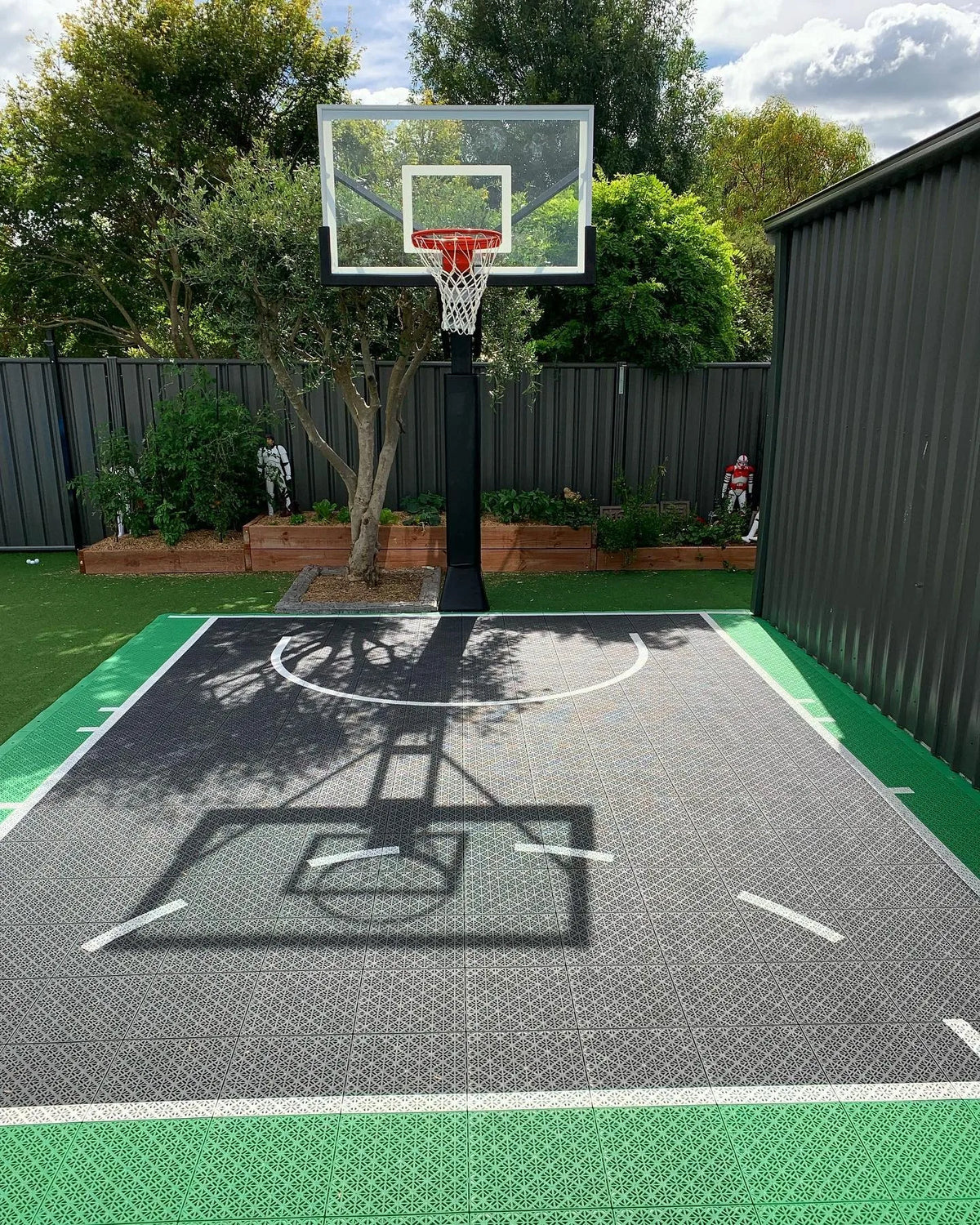 Terrain basket bleu rouge vert moderne carreaux antidérapants PVC sol sportifs adhésifs