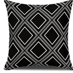 housse coussin polyester motif géométrique noir blanc moderne lit salon voiture