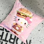 coussin décoratif carré motif hello kitty cartoon canapé lit chaise maison couleur rose