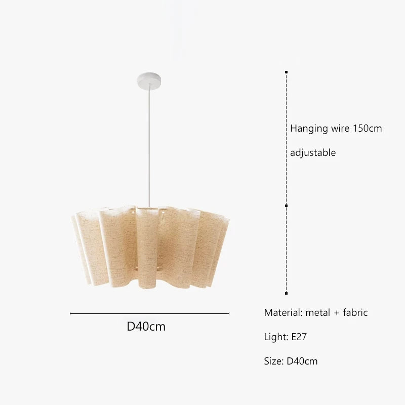 suspension lumineuse moderne beige clair texture tissée opacité câble suspendu flux luminescent 249 2000v