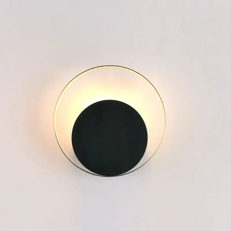 lampe murale moderne blanc noir doré 25cm rond minimaliste LED 90 260V