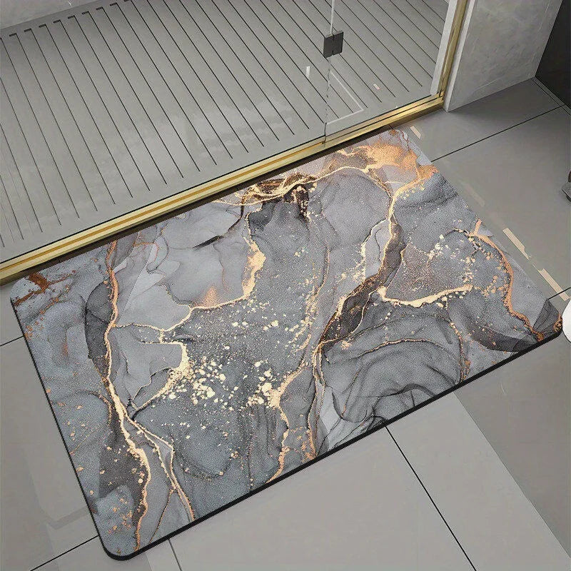 tapis sol moderne marbré gris doré bleu rose blanc lavable antidérapant respectueux environnement