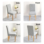 housse chaise extensible motif feuilles gris moderne salle manger salon mariage