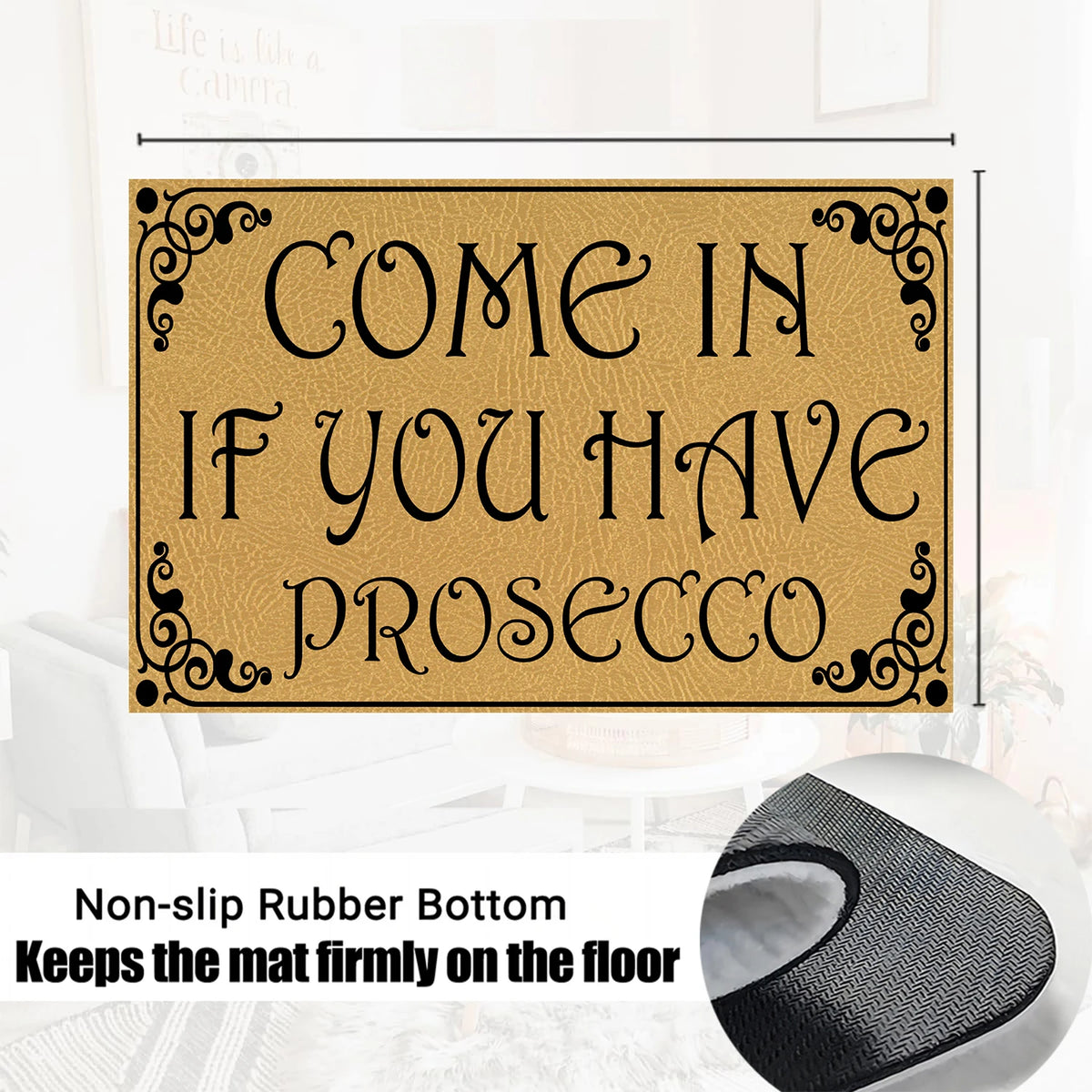 tapis bienvenue floral antidérapant extérieur intérieur humour classique prosecco come in porte