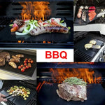 tapis cuisson barbecue silicone antiadhésif réutilisable résistant chaleur noir texturé utilitaireextérieur