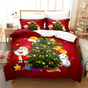 housse couette motif noel rouge blanc motifs noel imprimés polyester grande tailleversible