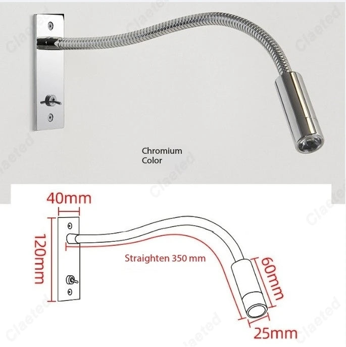lampe chevet flexible moderne noir gris métallique angle réglable chambre étude entrée