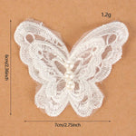 appliques decoratives dentelle blanche fleurs papillons broderie fine mariage decoration 20 pieces translucent
