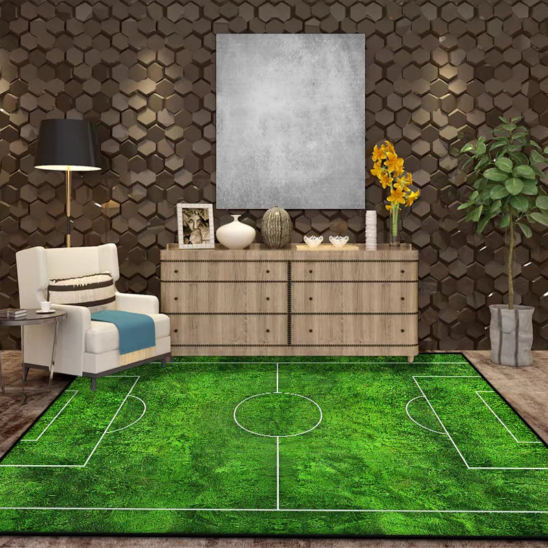 Tapis vert rayé pour espace de jeu d'enfant