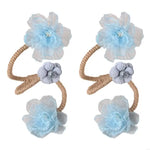 boucles rideau violet rose bleu clair blanc fleurs tulle noeuds corde opaques décoratifs