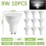 projecteur led gu10 9w blanc moderne 120 degrés 3000k 4000k 6000k transparent salon