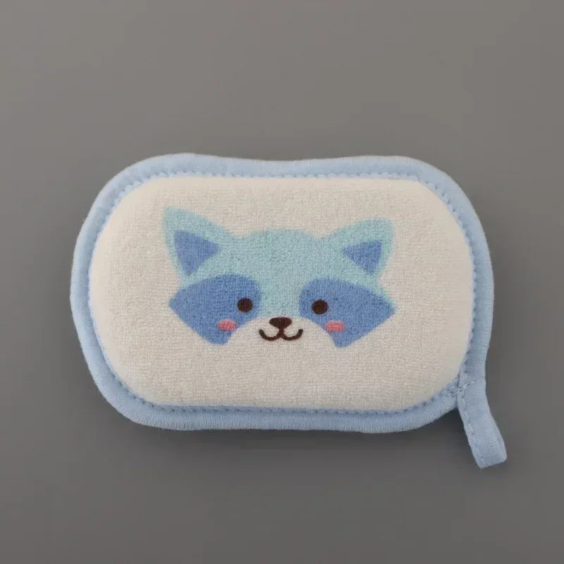 gant bain enfant dessins animaux cordon ajustable blanc bleu rose jaune