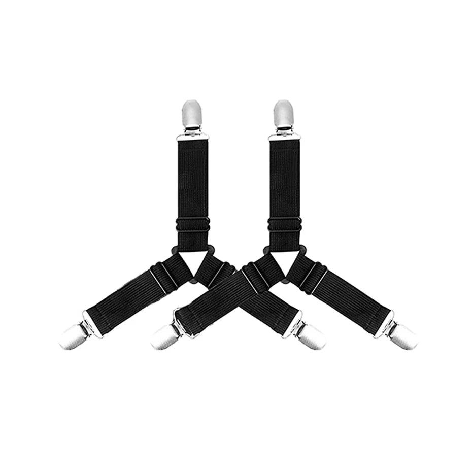 attache élastique lit clips métalliques tissu uni polyester coton moderne bleu noir blanc qualité