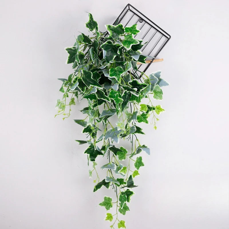 décoration intérieure plante artificielle feuilles vertes clips métalliques accrochées moderne minimaliste 100cm 2pièces