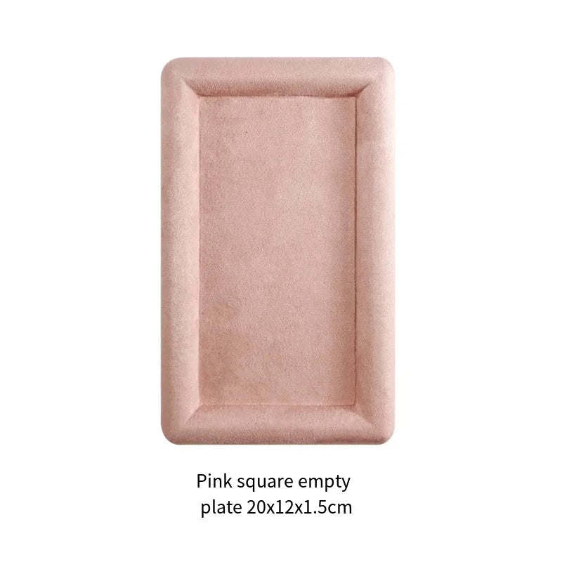 plateau bijoux velours moderne vert beige rose gris noir exposé domicile