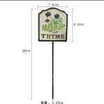 plaque jardin vintage illustration plantes blanc vert noir décorative métallique tringle fixée