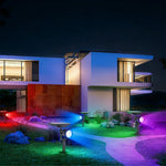 projecteur solaire led 10w 3w rgb noir moderne étanche ip65extérieur jardin cour chemin