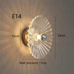 lampe murale moderne transparente dorée rayures fines ampoule led éclairage quotidien fixation élégant flux