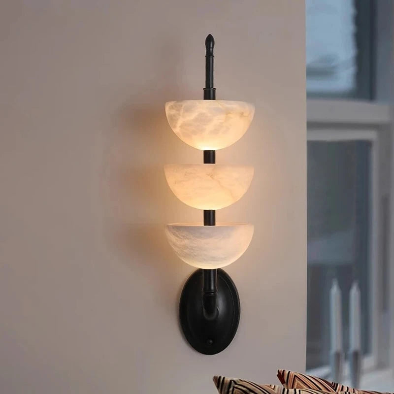 lampe murale moderne marbre blanc noir doré éclairage cuisine chambre coucher salle manger led