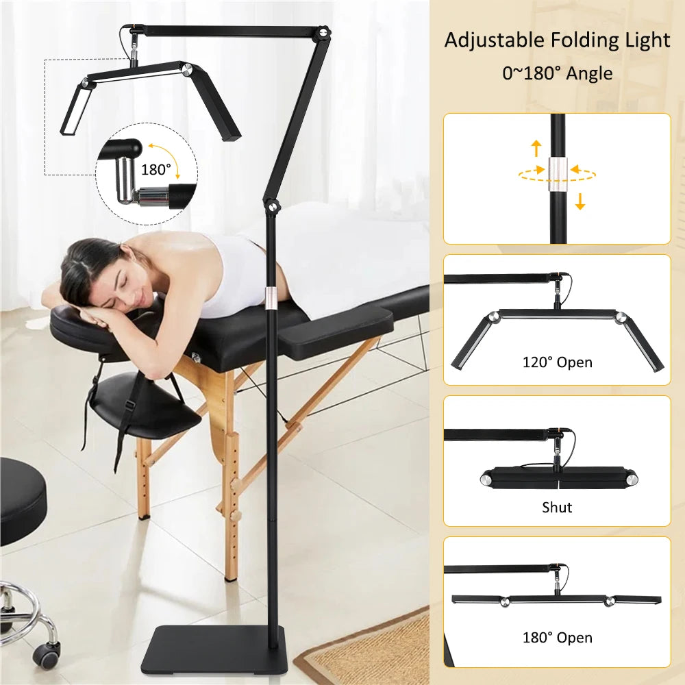 lampe table moderne réglable noir télécommande clips 360 rotation 180 pliage haute luminosité