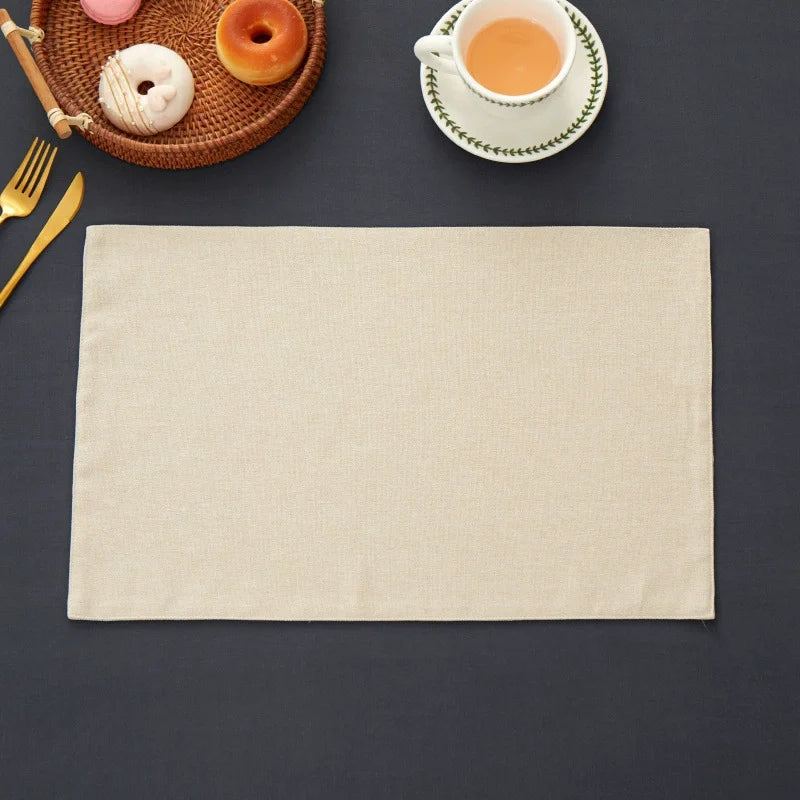 serviettes table beiges toile lin classiques respectueuses environnement 12x18''