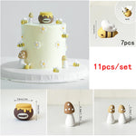 décoration gâteau abeilles pot miel fleurs thème anniversaire enfant sucré pâtisserie desserts fournitures festive