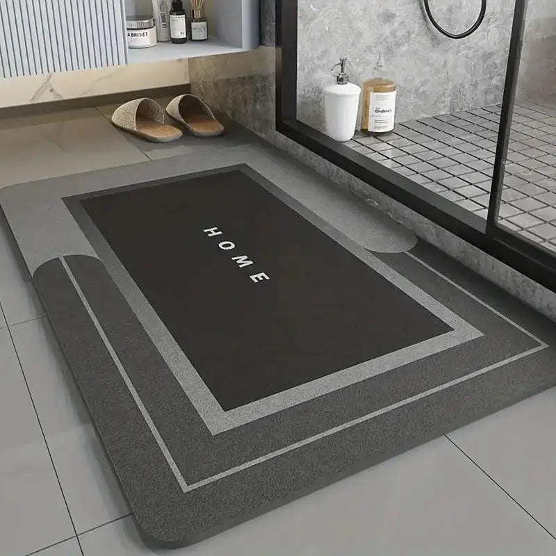 tapis sol gris moderne adhésif 60cm 40cm bordure grise centre noir MARINE absorbant rapide