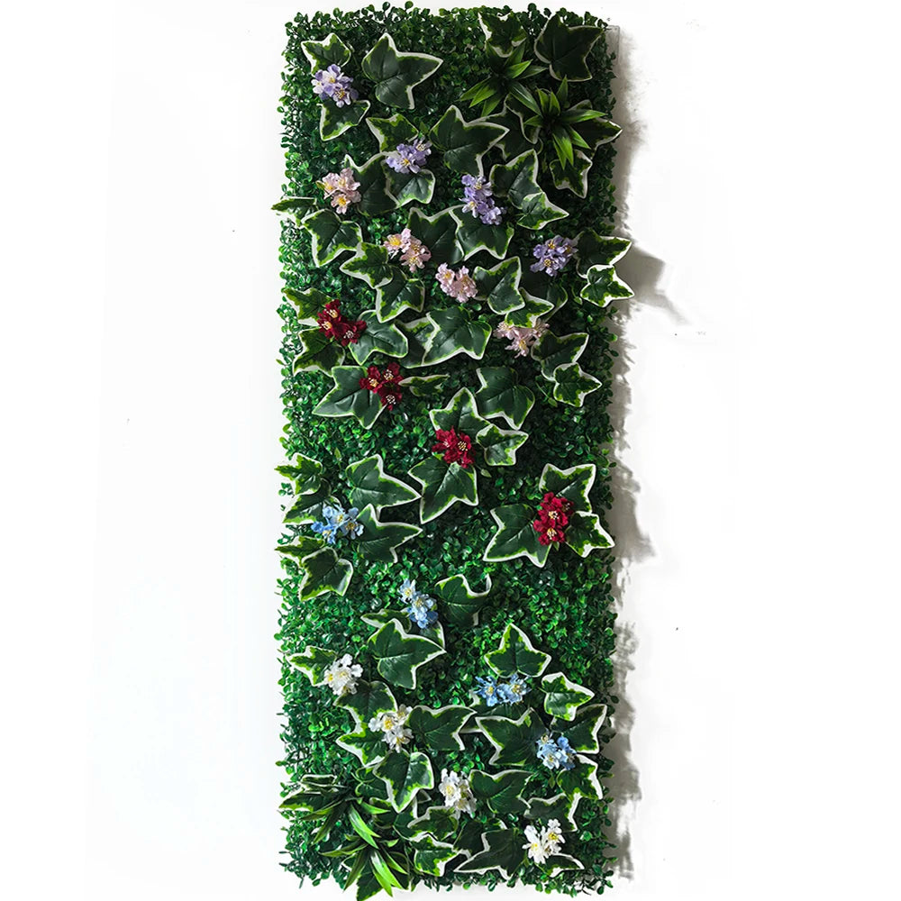 panneau mural plante artificielle fleurs colorées feuilles vertes décoration jardin intérieur extérieur naturel