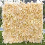 panneau floral decoratif blanc rouge fleurs artificielles toile fond mariage mur fleurs decoratif