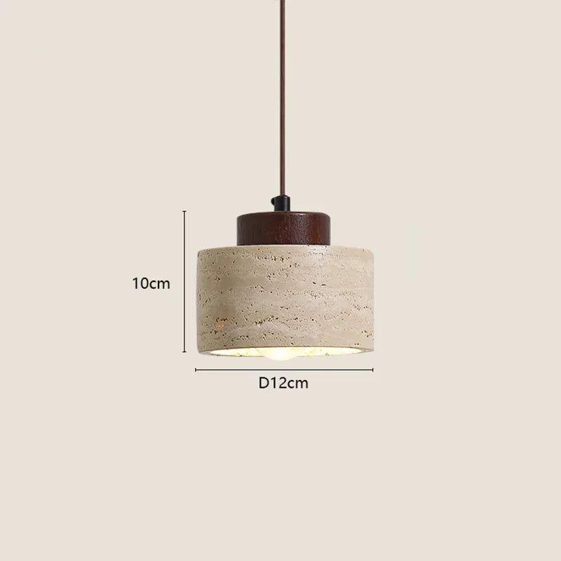 lampe suspendue moderne pierre texture granuleuse beige clair marron foncé éclairage salon chambre led