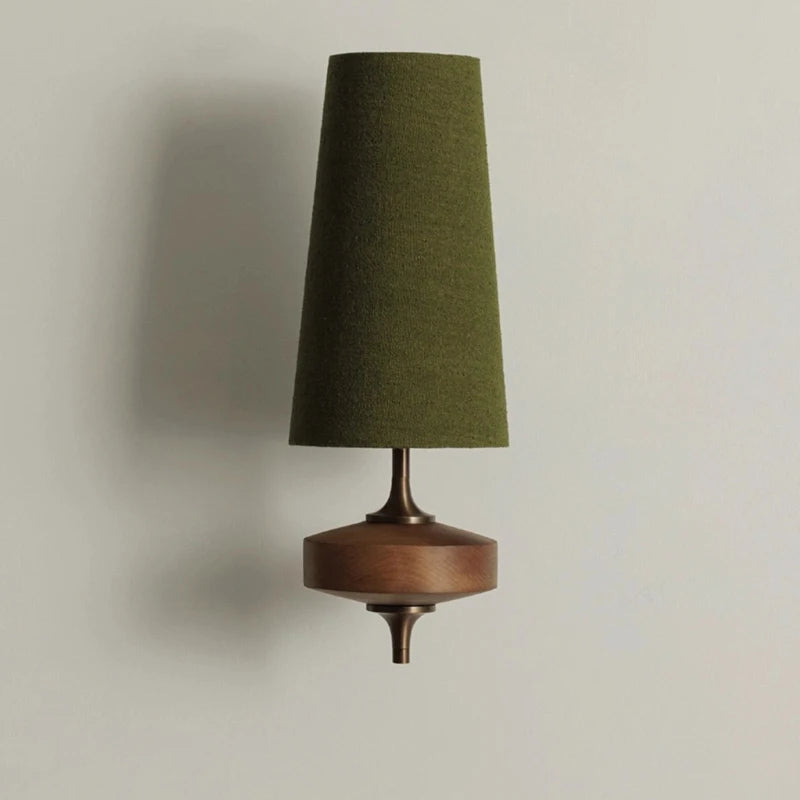 lampe murale led moderne bois marron abatjour texturé vintage chambre salon