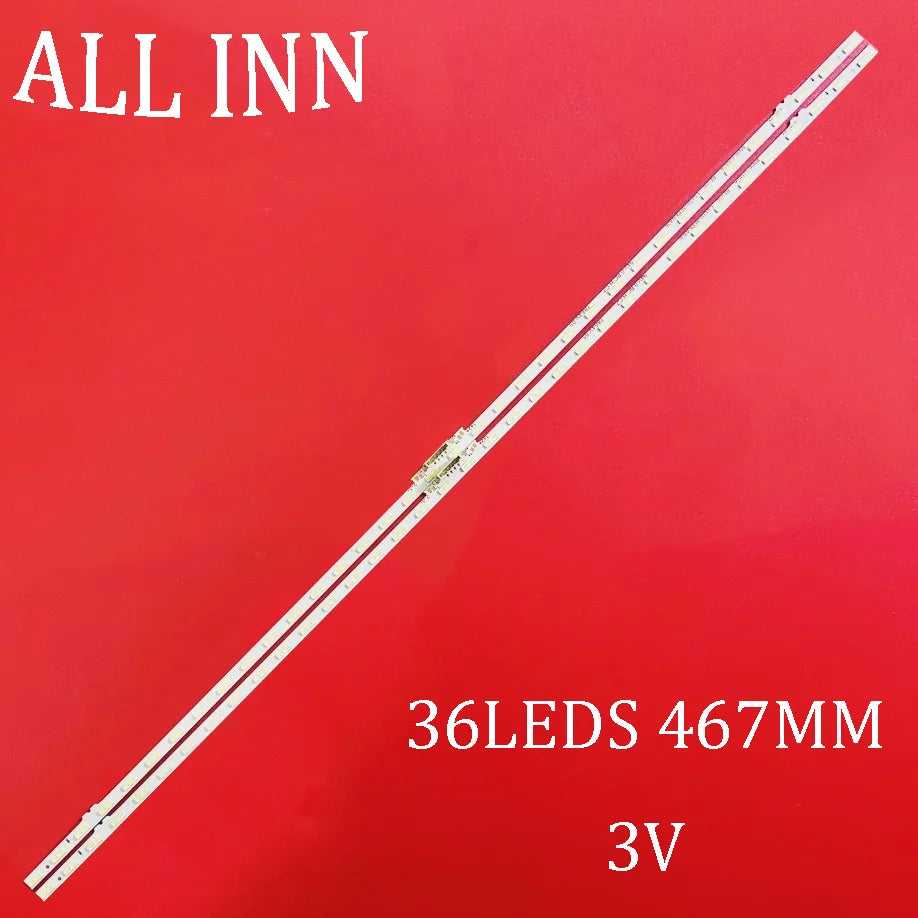 barres lumineuses led 467mm 36 diodes blanc argenté rouge écran tv technique