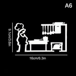autocollant mural minimaliste noir silhouettes personnages cuisine toilettes abstrait chambre cuisine salle bain