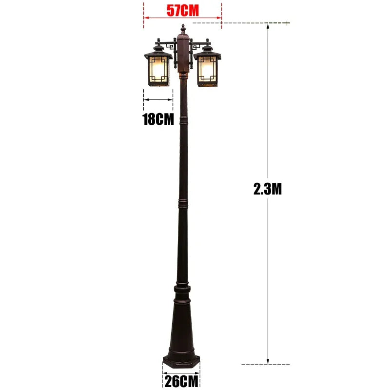 lampe rue industrielle led noir classique ip65 éclairage public moderne vintage aluminium motifs géométriquesextérieur