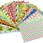 sticker deco multicolore animal cupcake enfantin adhesif photo bordure creatif points carreaux sourires cercles