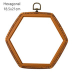 Cadre broderie bois marron texture naturelle classique boucle métallique hexagonal octogonal rectangle square