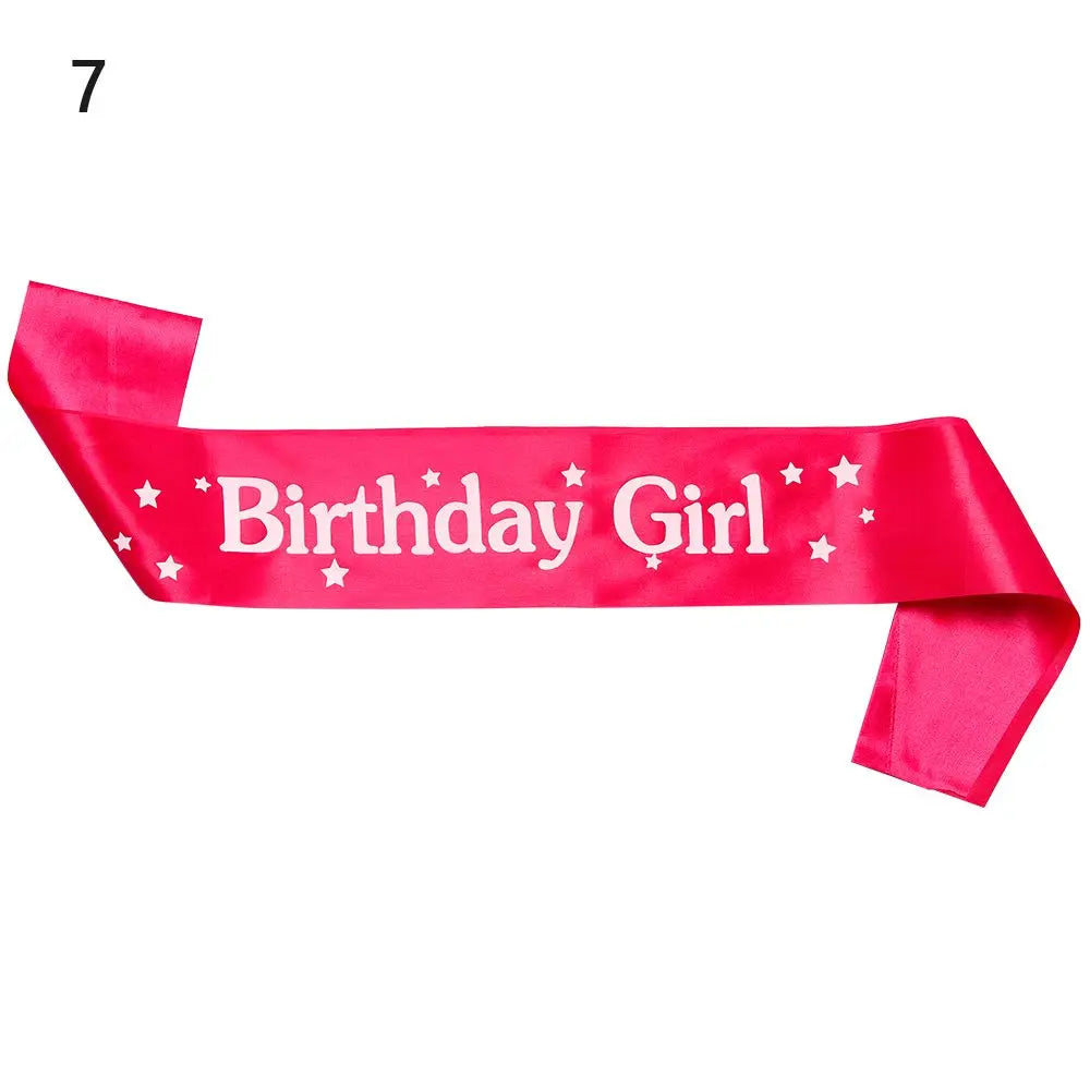 rubans fête anniversaire fille lettres birthday girl rouge violet noir festive