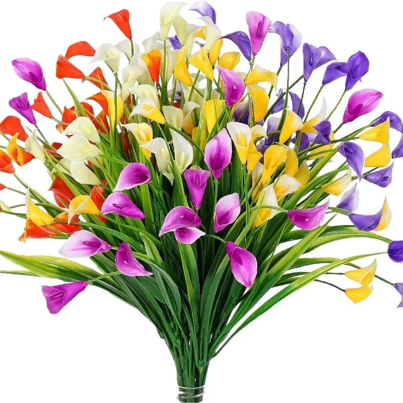 bouquet fleurs artificielles violet rouge décoration maison mariage simple moderne minimaliste