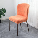 housse chaise moderne polyester imprimé géométrique bleu gris rose anti poussière fixations métal