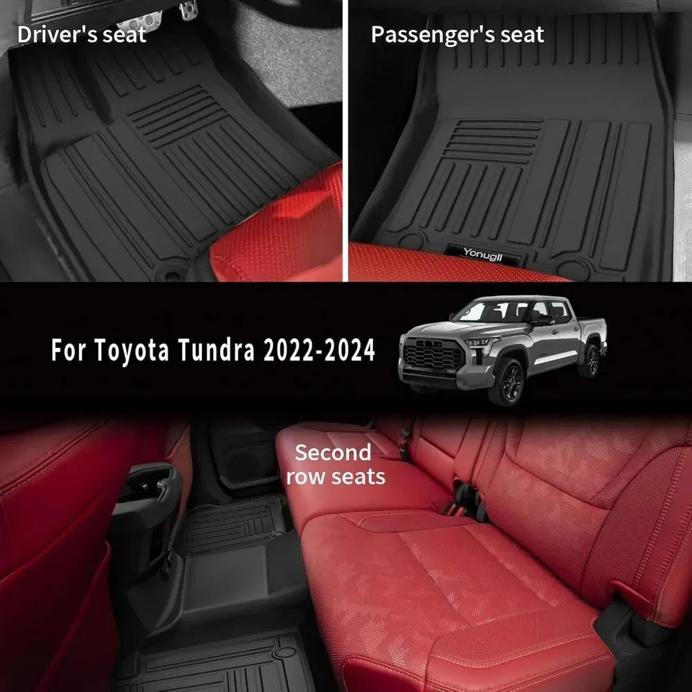 tapis sol noir rayures horizontales adhésif moderne poignées tpe toutes saisons toyota tundra 2022