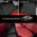 tapis sol noir rayures horizontales adhésif moderne poignées tpe toutes saisons toyota tundra 2022